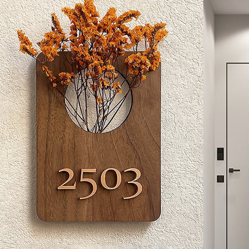 Houten deurbord met bloemendesign – persoonlijk, elegant en eenvoudig te bevestigen