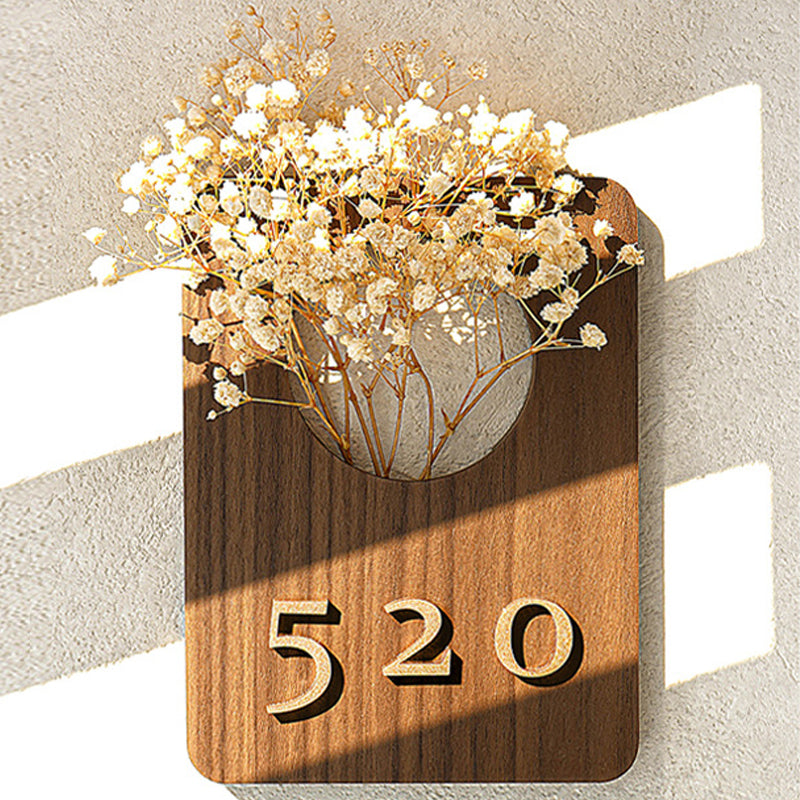 Houten deurbord met bloemendesign – persoonlijk, elegant en eenvoudig te bevestigen