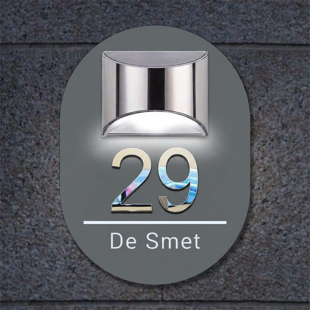 Gepersonaliseerd Ovaal Solar 3D Huisbord