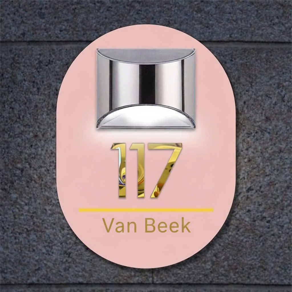 Gepersonaliseerd Ovaal Solar 3D Huisbord