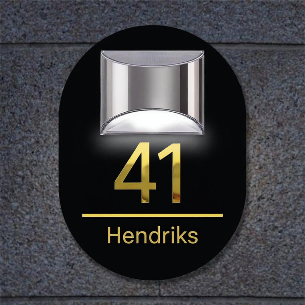 Gepersonaliseerd Ovaal Solar 3D Huisbord