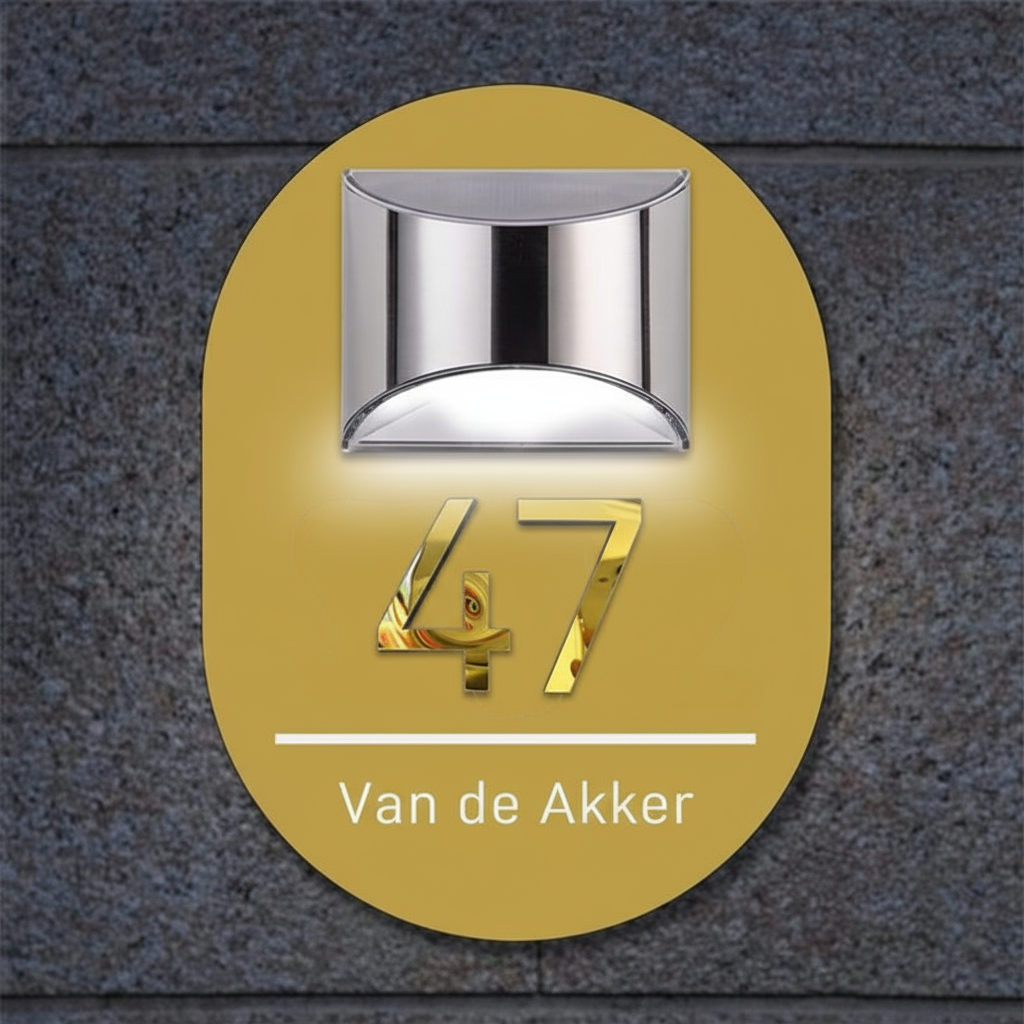 Gepersonaliseerd Ovaal Solar 3D Huisbord